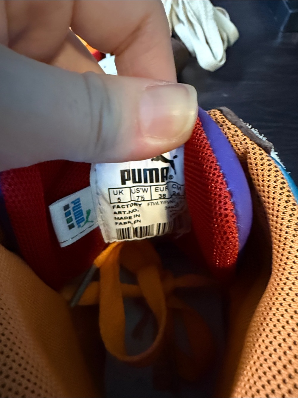 Puma women’s High-Top Sneakers in Cream, Orange, Red, Purple and Teal - Picture 10 of 10
